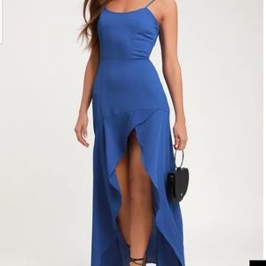Blue Cobalt high low dress